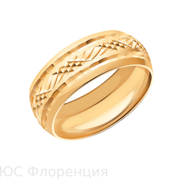 Кольцо обручальное с алмазной гранью